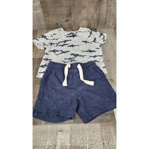 Baby Shark 2 piece set Summertime shorts and shirt Boys Size 12-18 Months